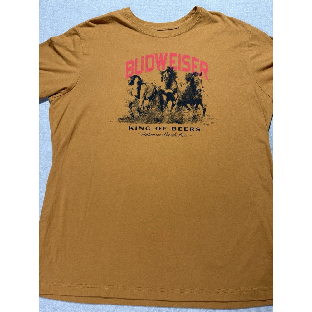 Budweiser King of Beers T-Shirt Men's XL Clydesdales Horses Graphic Tee
